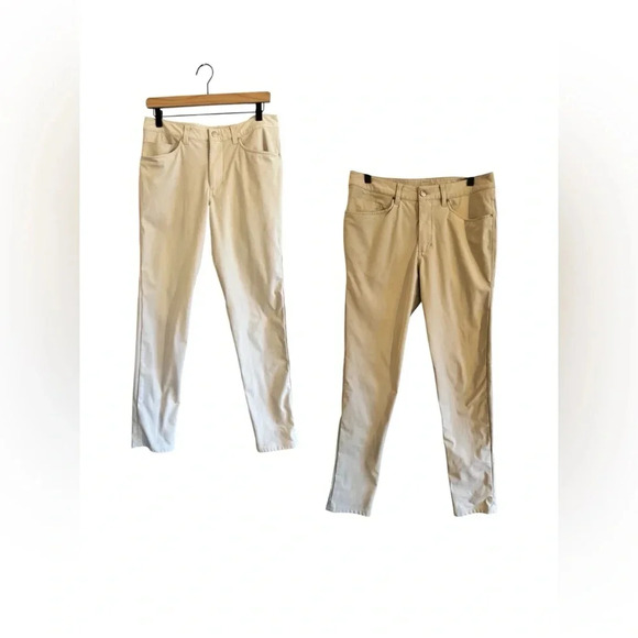 Set of 2 Lululemon Pants Mens 31 Khaki ABC Classic Fit - Picture 1 of 15